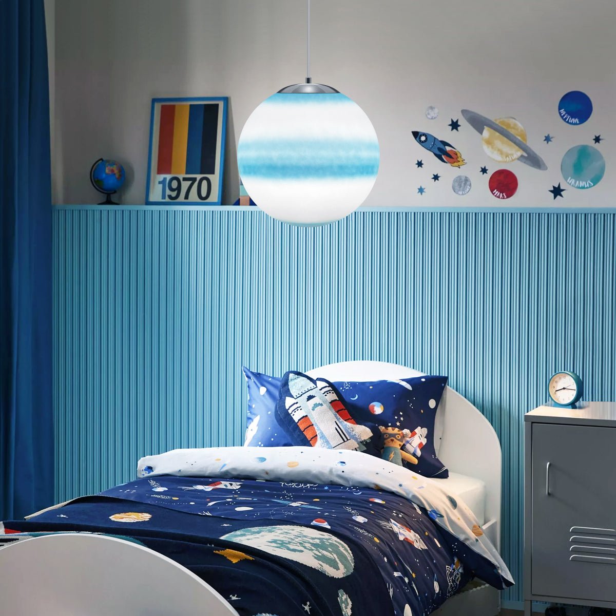 Art Deco Planet Large Globe Lamp Shade Pendant Light Fitting Sphere - Energy Light Bulbs - Free delivery on all orders