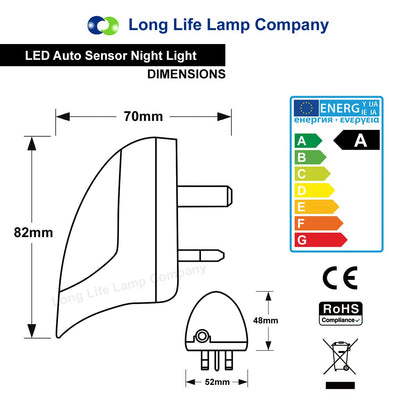 Automatic Blue LED Night Light Plug In Energy Saving Dusk 2 Dawn - Energy Light Bulbs - Free delivery on all orders