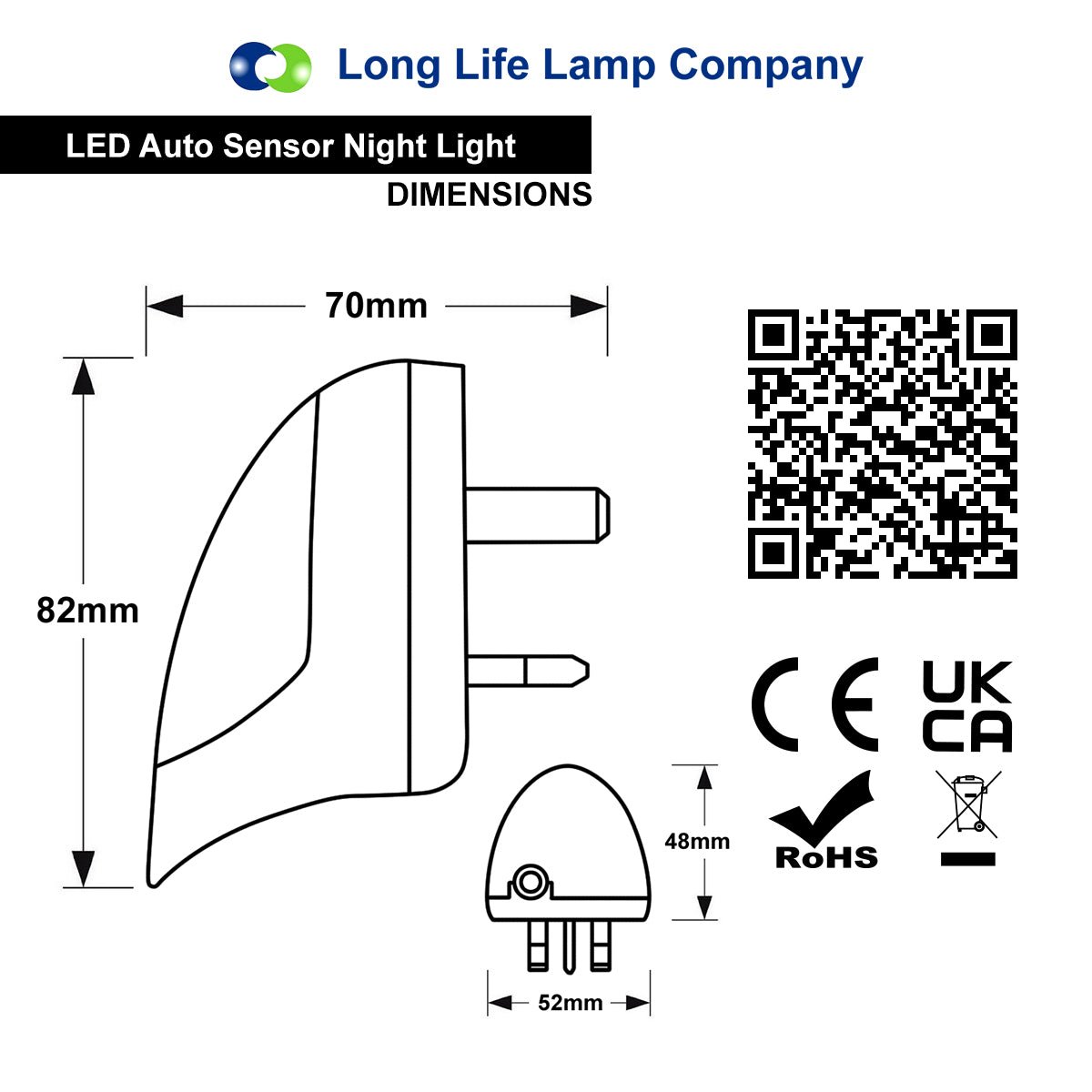 Automatic RED Plug-in LED Night Light Dusk to Dawn Sensor A50B - Free delivery on all orders