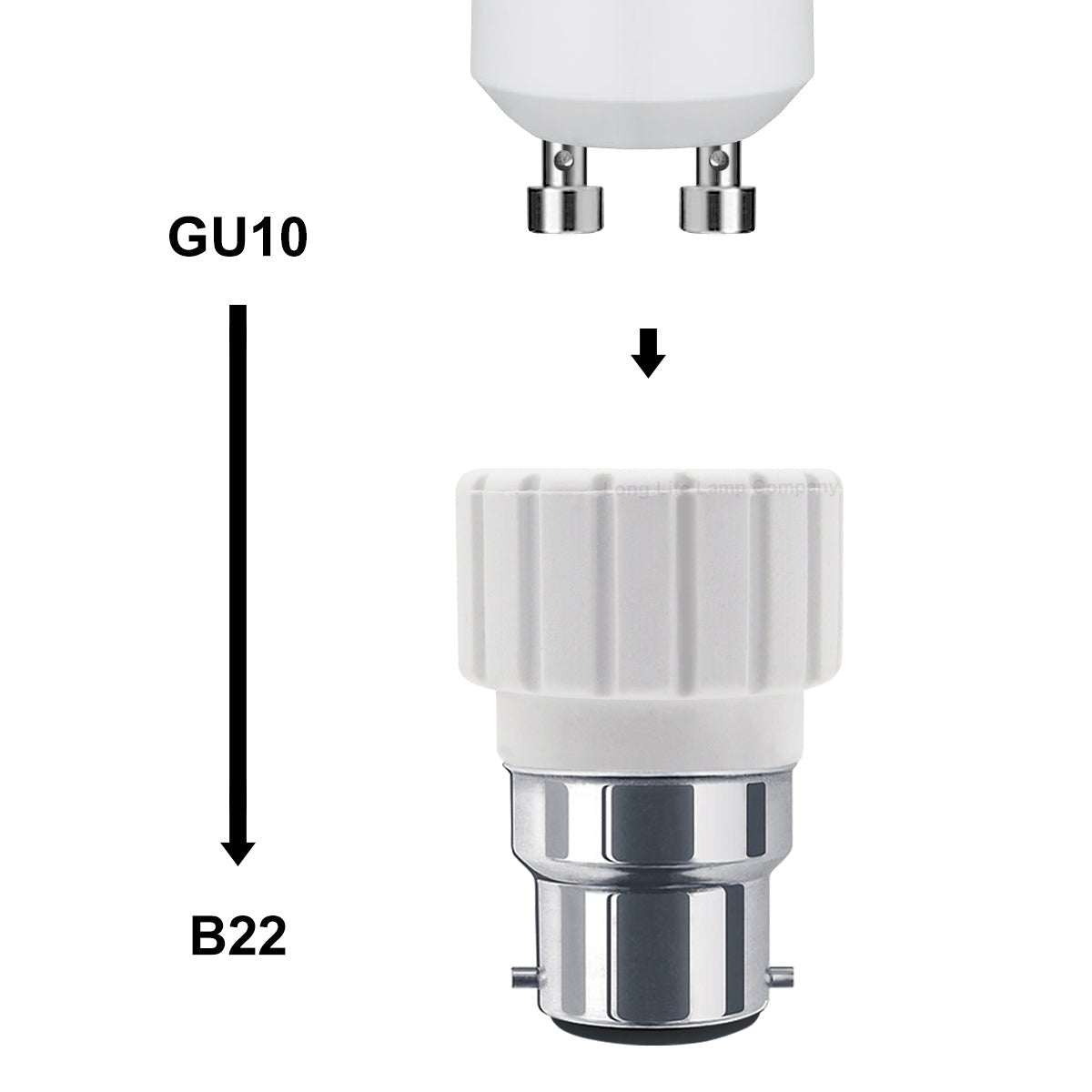 B22 to GU10 Lamp Light Bulb Base Socket Converter Adaptor - Energy Light Bulbs - Free delivery on all orders