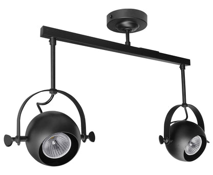 Black Adjustable Retro Industrial Ceiling Spot Light Double Eyeball - Energy Light Bulbs - Free delivery on all orders