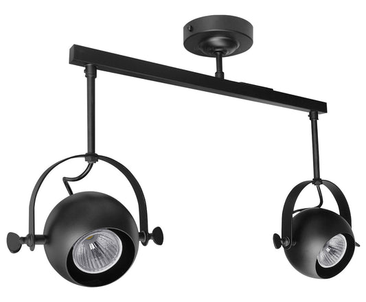 Black Adjustable Retro Industrial Ceiling Spot Light Double Eyeball - Energy Light Bulbs - Free delivery on all orders