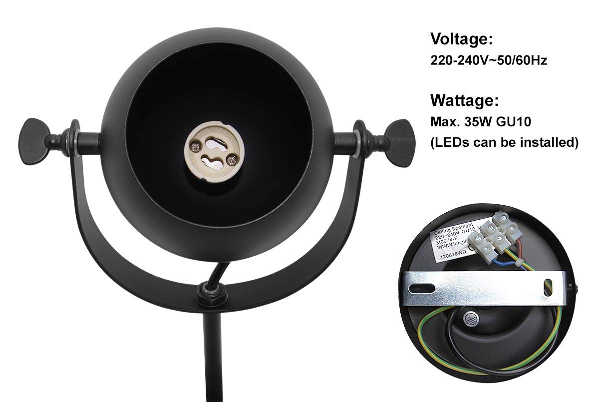 Black Adjustable Retro Industrial Ceiling Spot Light Double Eyeball - Energy Light Bulbs - Free delivery on all orders