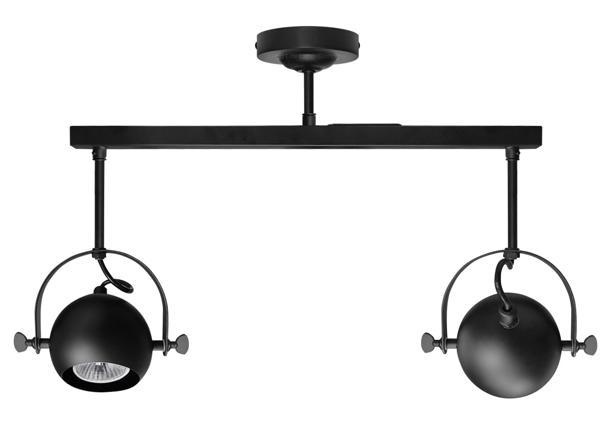 Black Adjustable Retro Industrial Ceiling Spot Light Double Eyeball - Energy Light Bulbs - Free delivery on all orders