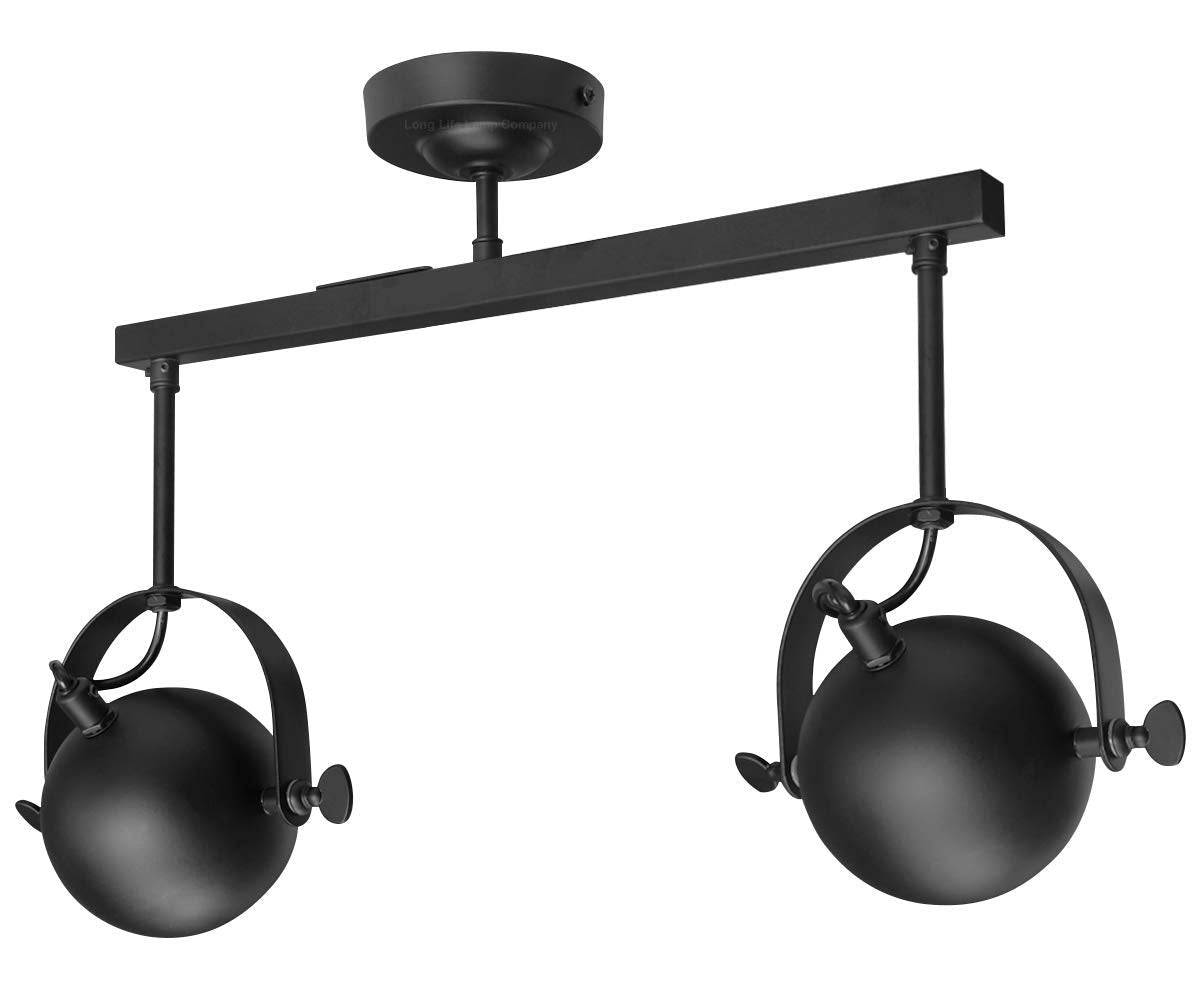 Black Adjustable Retro Industrial Ceiling Spot Light Double Eyeball - Energy Light Bulbs - Free delivery on all orders