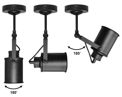 Black Adjustable Retro Industrial Ceiling Spot Light Metal Finish - Energy Light Bulbs - Free delivery on all orders