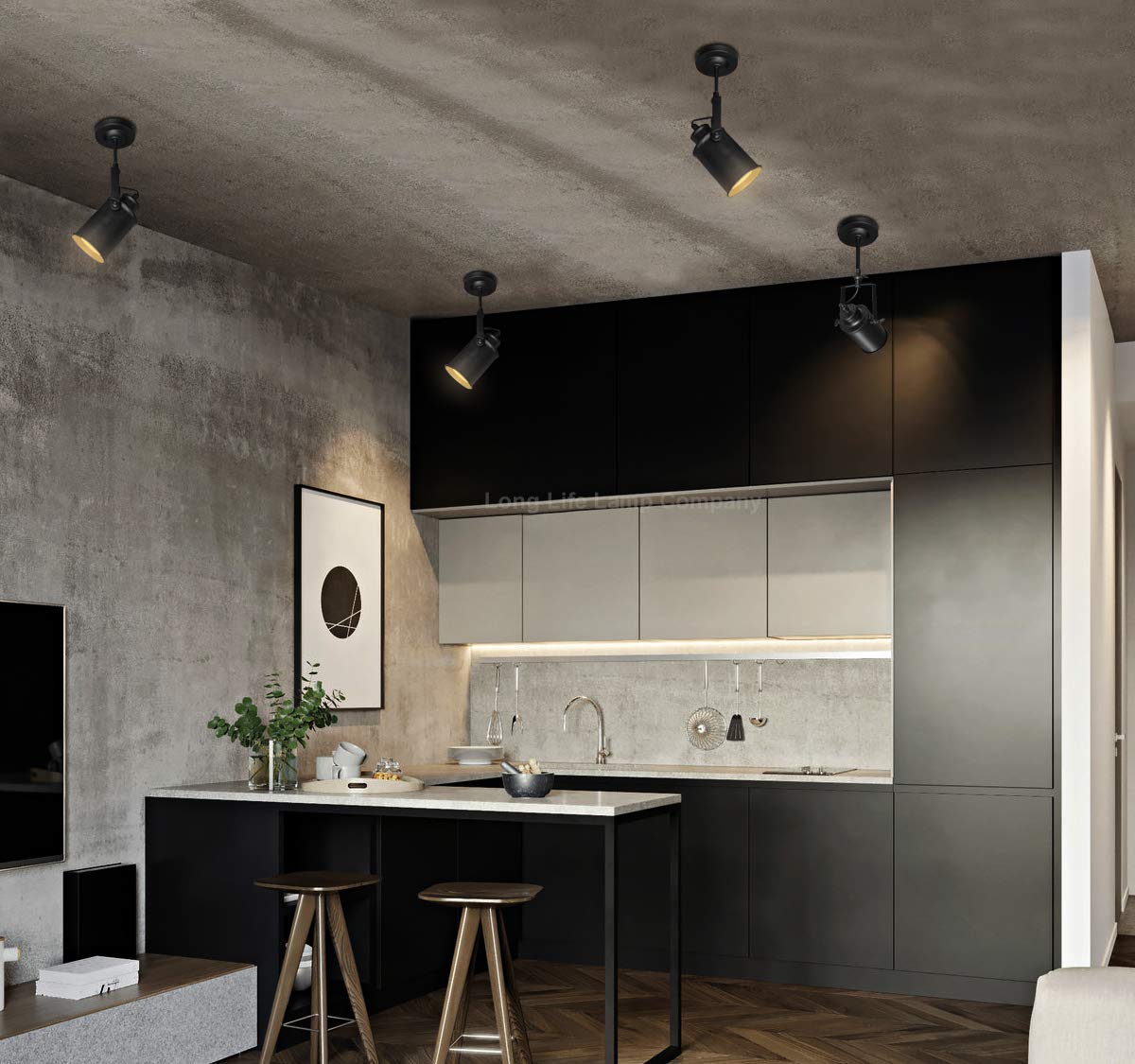 Black Adjustable Retro Industrial Ceiling Spot Light Metal Finish - Energy Light Bulbs - Free delivery on all orders