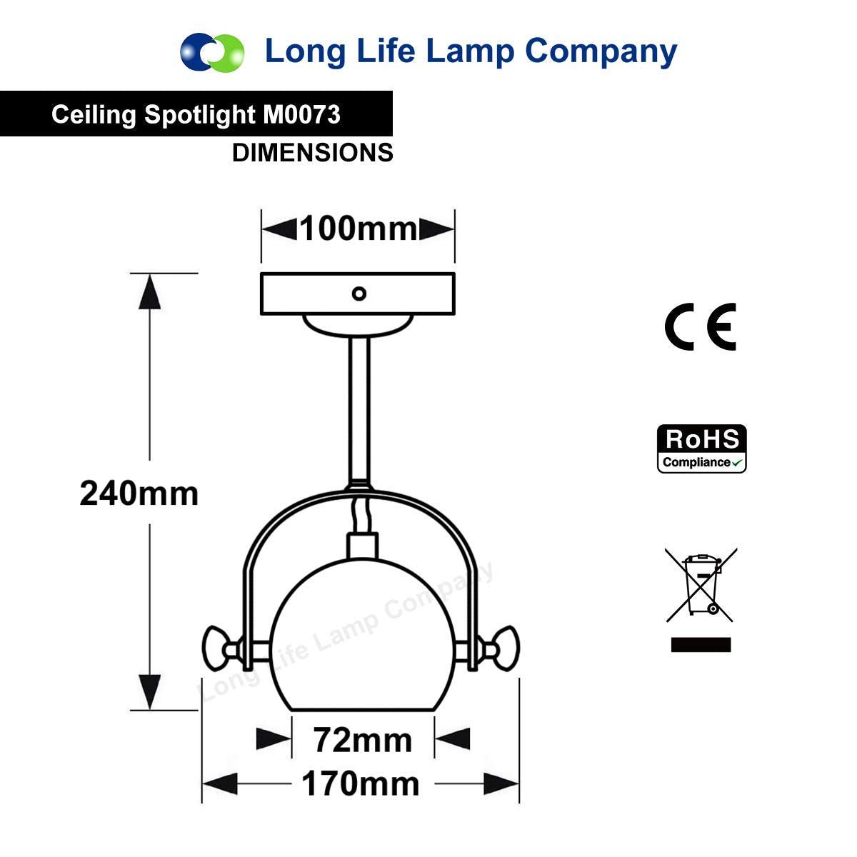 Black Adjustable Retro Industrial Ceiling Spot Light Single Eyeball - Energy Light Bulbs - Free delivery on all orders