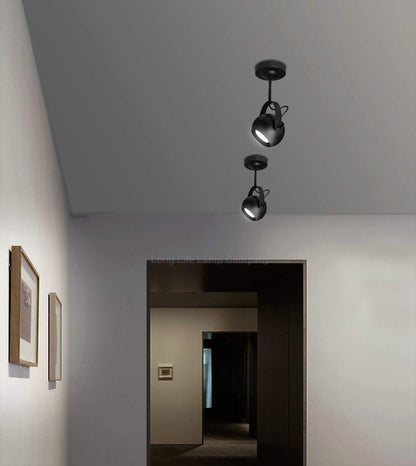 Black Adjustable Retro Industrial Ceiling Spot Light Single Eyeball - Energy Light Bulbs - Free delivery on all orders