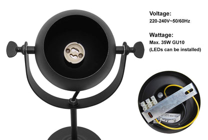 Black Adjustable Retro Industrial Ceiling Spot Light Single Eyeball - Energy Light Bulbs - Free delivery on all orders