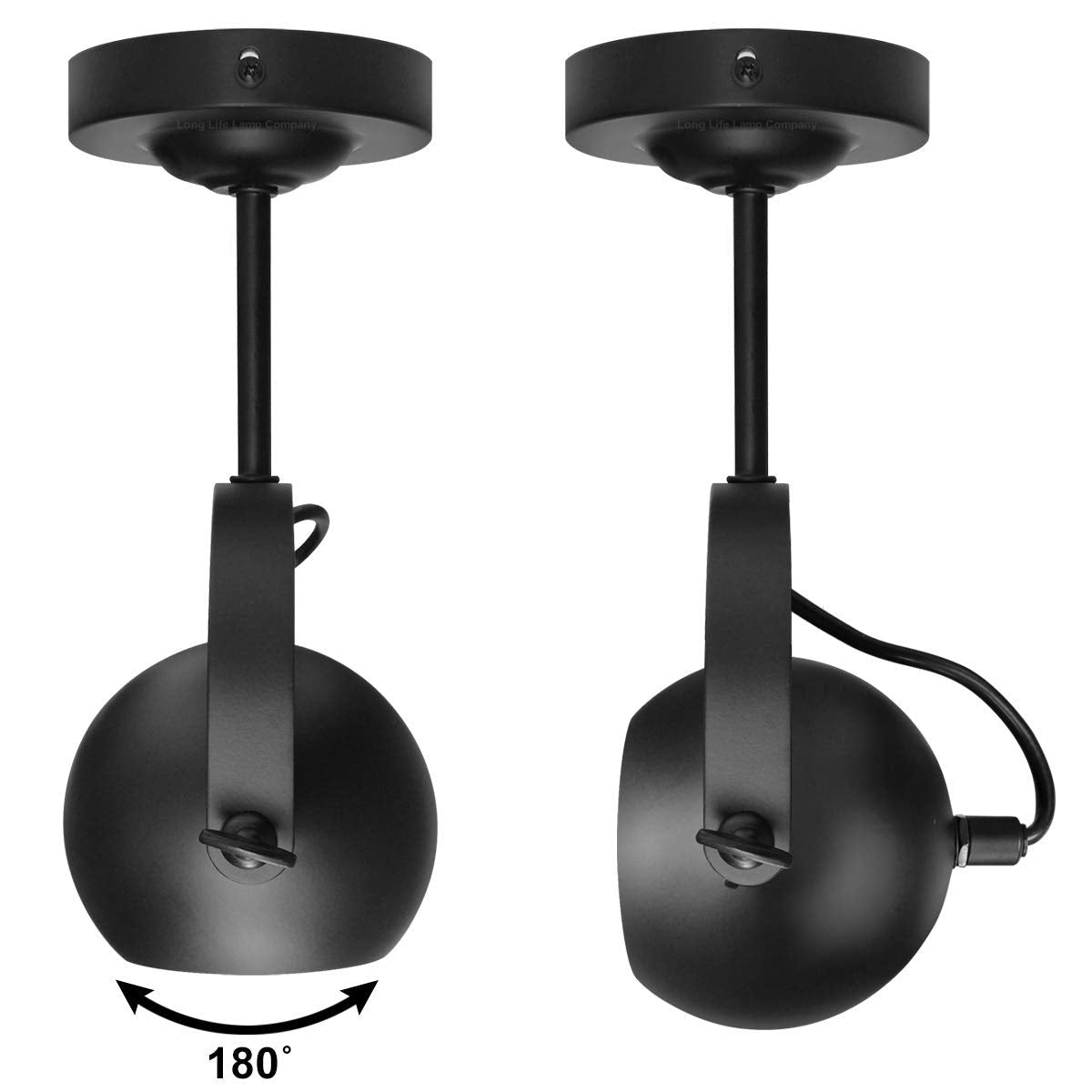 Black Adjustable Retro Industrial Ceiling Spot Light Single Eyeball - Energy Light Bulbs - Free delivery on all orders