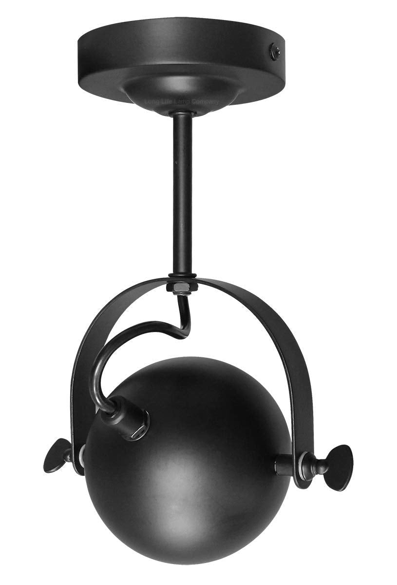 Black Adjustable Retro Industrial Ceiling Spot Light Single Eyeball - Energy Light Bulbs - Free delivery on all orders