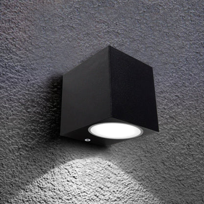 Black Finish Stainless Steel Mini Cube Single Outdoor Wall Light - Energy Light Bulbs - Free delivery on all orders