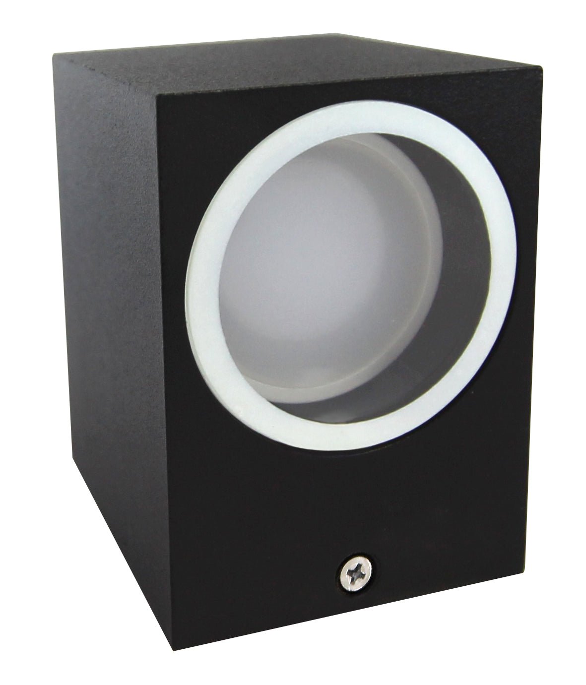 Black Finish Stainless Steel Mini Cube Single Outdoor Wall Light - Energy Light Bulbs - Free delivery on all orders