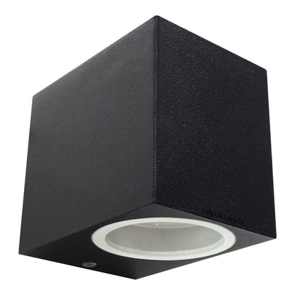 Black Finish Stainless Steel Mini Cube Single Outdoor Wall Light - Energy Light Bulbs - Free delivery on all orders