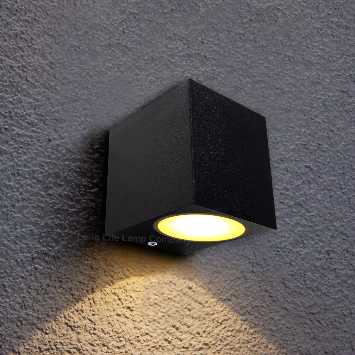 Black Finish Stainless Steel Mini Cube Single Outdoor Wall Light - Energy Light Bulbs - Free delivery on all orders