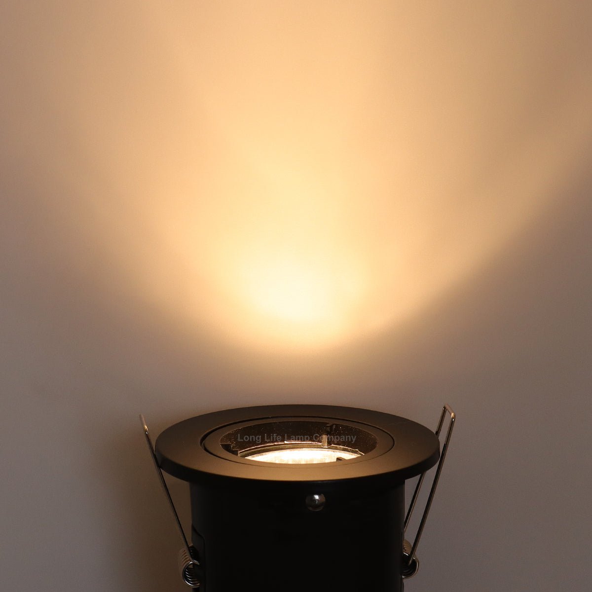 Black GU10 Fixed Fire Rated Downlight Can - Energy Light Bulbs - Free delivery on all orders