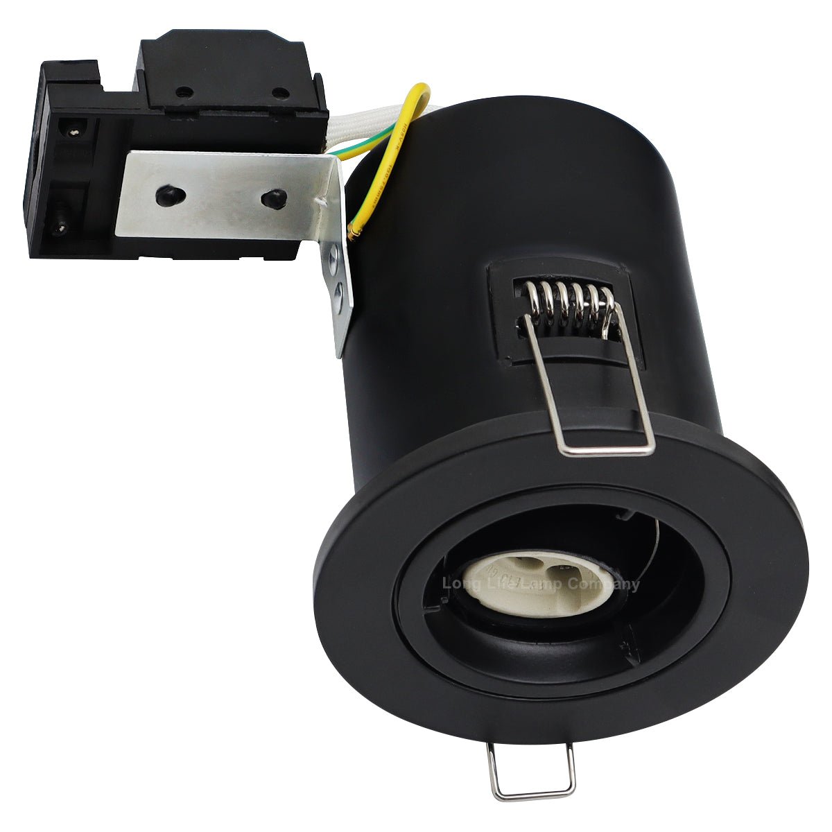Black GU10 Fixed Fire Rated Downlight Can - Energy Light Bulbs - Free delivery on all orders