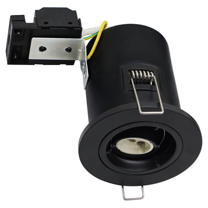 Black GU10 Fixed Fire Rated Downlight Can - Energy Light Bulbs - Free delivery on all orders