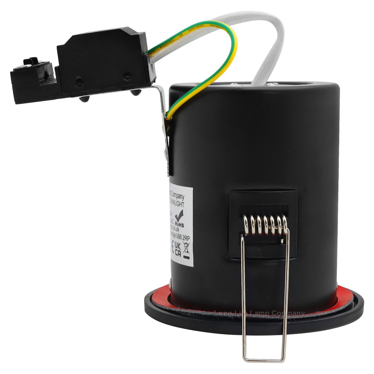 Black GU10 Fixed Fire Rated Downlight Can - Energy Light Bulbs - Free delivery on all orders