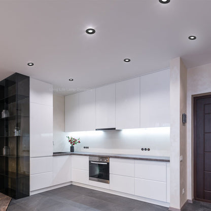Black GU10 Fixed Fire Rated Downlight Can - Energy Light Bulbs - Free delivery on all orders
