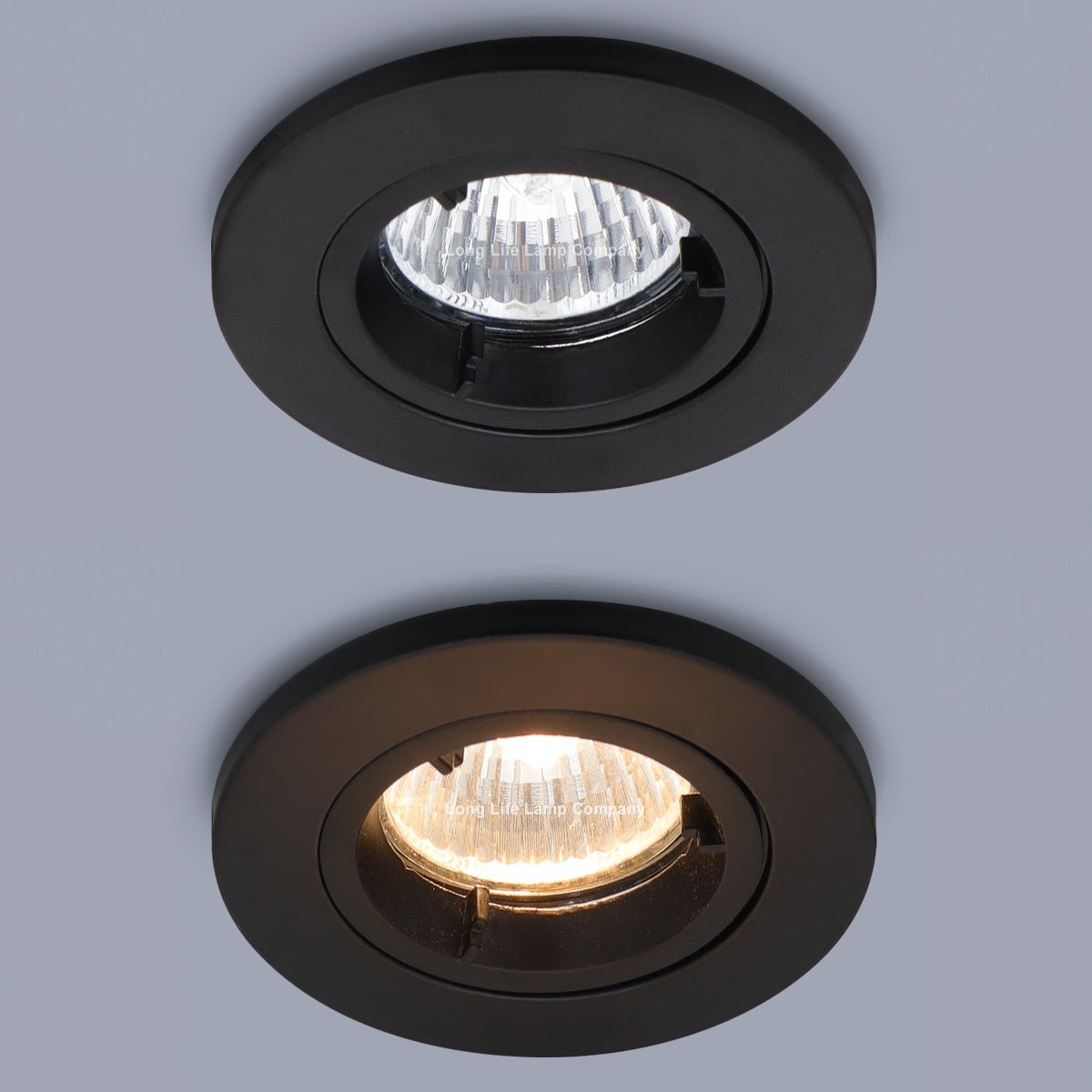 Black GU10 Fixed Fire Rated Downlight Can - Energy Light Bulbs - Free delivery on all orders