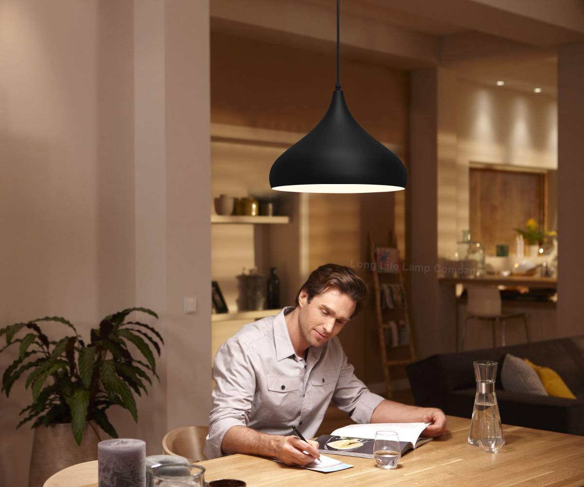 Black Lamp Shade Ceiling Pendant Light Metal Dome Matt Finish - Energy Light Bulbs - Free delivery on all orders