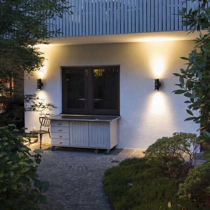 Black Outdoor Double Wall Light Adjustable IP54 External Directional Spot Lamp - Energy Light Bulbs - Free delivery on all orders