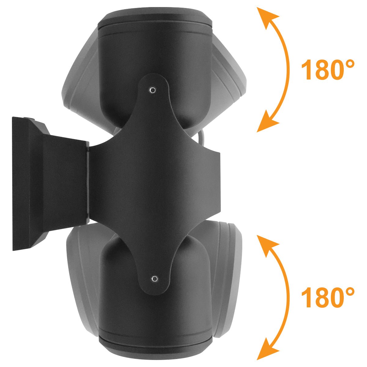 Black Outdoor Double Wall Light Adjustable IP54 External Directional Spot Lamp - Energy Light Bulbs - Free delivery on all orders
