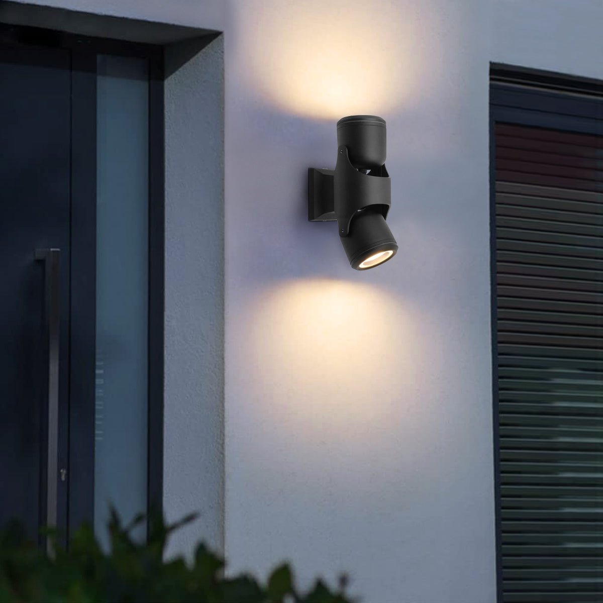 Black Outdoor Double Wall Light Adjustable IP54 External Directional Spot Lamp - Energy Light Bulbs - Free delivery on all orders