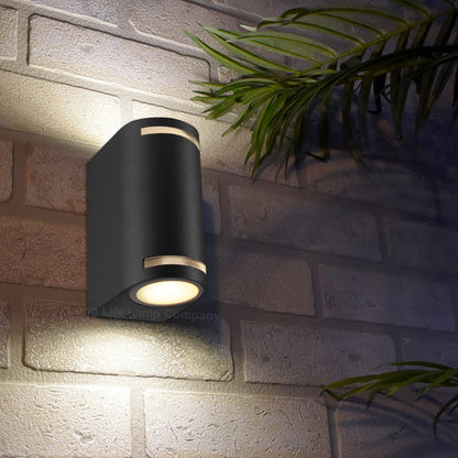 Black Outdoor Double Wall Light ZLC323 with LED Warm White or Cool White or Blue - Free delivery on all orders