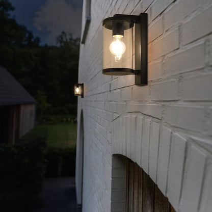 Black Outdoor Lantern Wall Light IP44 with 4W Warm LED - Energy Light Bulbs - Free delivery on all orders