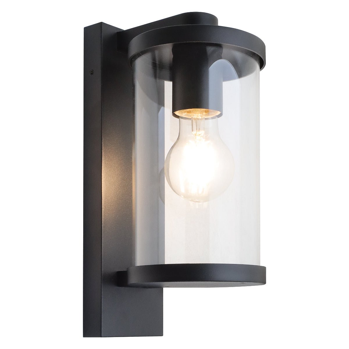 Black Outdoor Lantern Wall Light IP44 with 4W Warm LED - Energy Light Bulbs - Free delivery on all orders