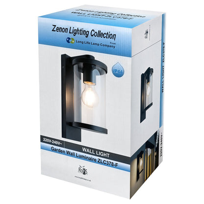 Black Outdoor Lantern Wall Light IP44 with 4W Warm LED - Energy Light Bulbs - Free delivery on all orders