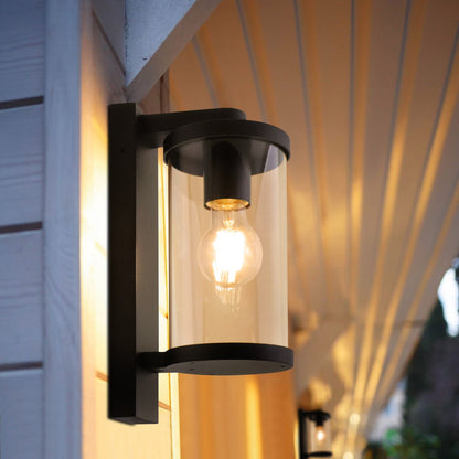 Black Outdoor Lantern Wall Light IP44 with 4W Warm LED - Energy Light Bulbs - Free delivery on all orders