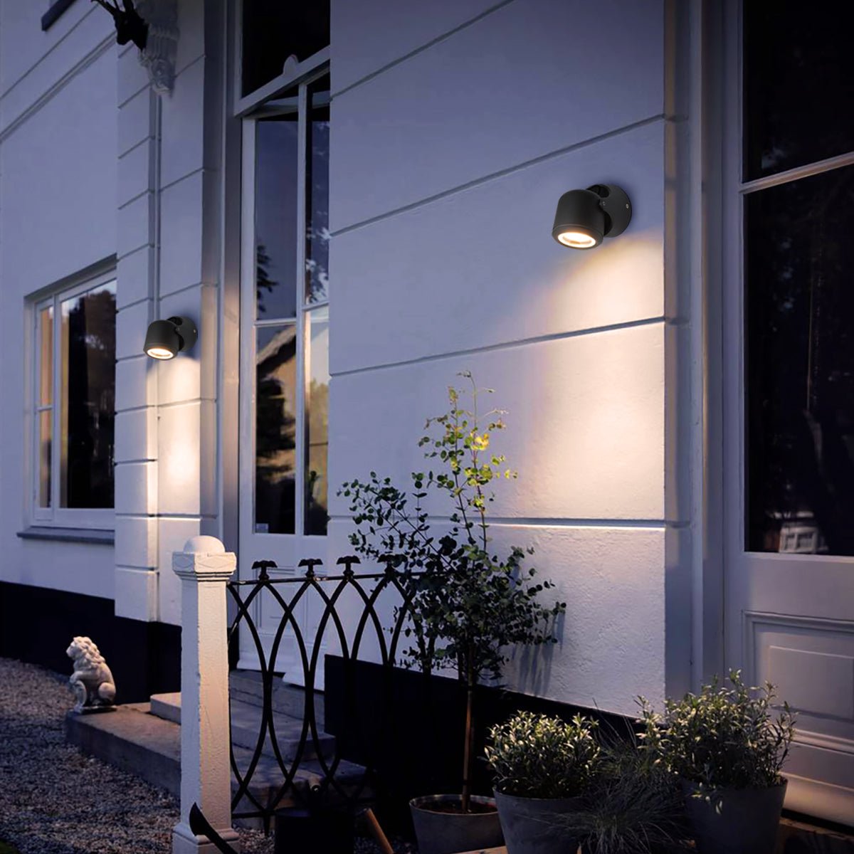 Black Outdoor Single Wall Light Adjustable IP54 External Directional Spot Lamp - Energy Light Bulbs - Free delivery on all orders