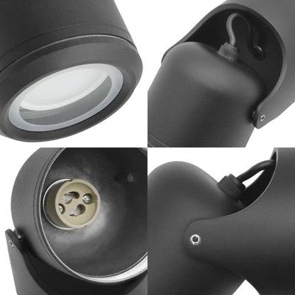 Black Outdoor Single Wall Light Adjustable IP54 External Directional Spot Lamp - Energy Light Bulbs - Free delivery on all orders
