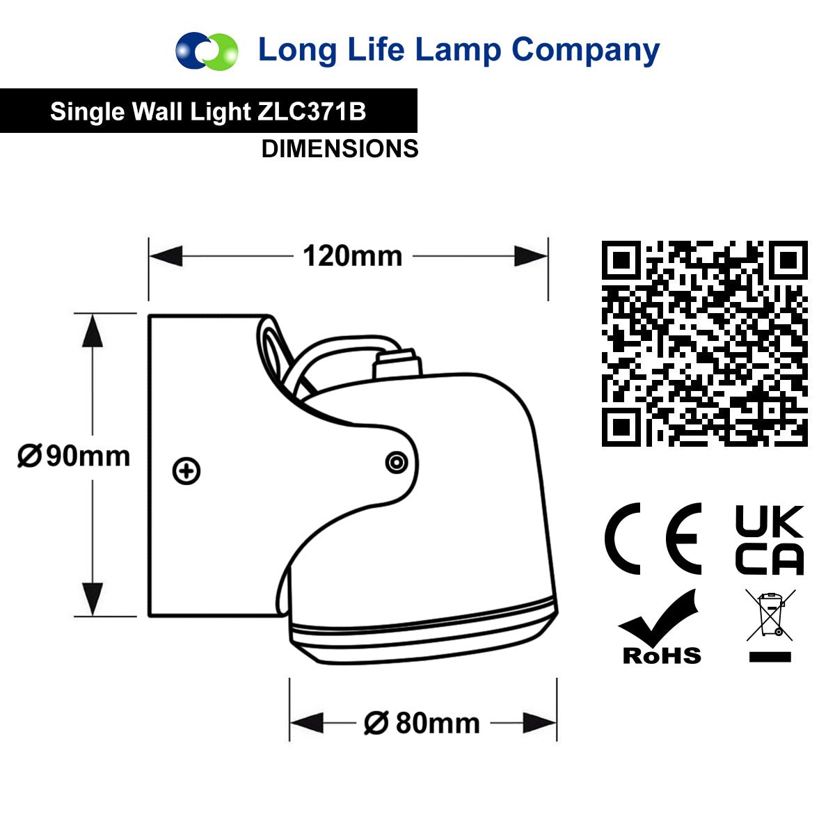 Black Outdoor Single Wall Light Adjustable IP54 External Directional Spot Lamp - Energy Light Bulbs - Free delivery on all orders