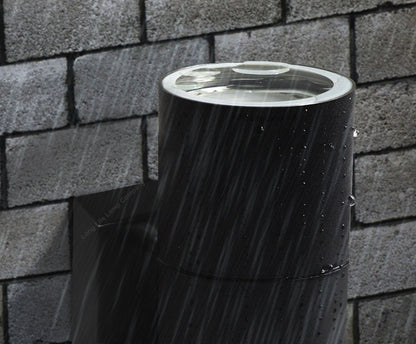 Black Outdoor Up Down Wall Light Dusk Till Dawn Sensor Stainless Steel IP65 - Energy Light Bulbs - Free delivery on all orders