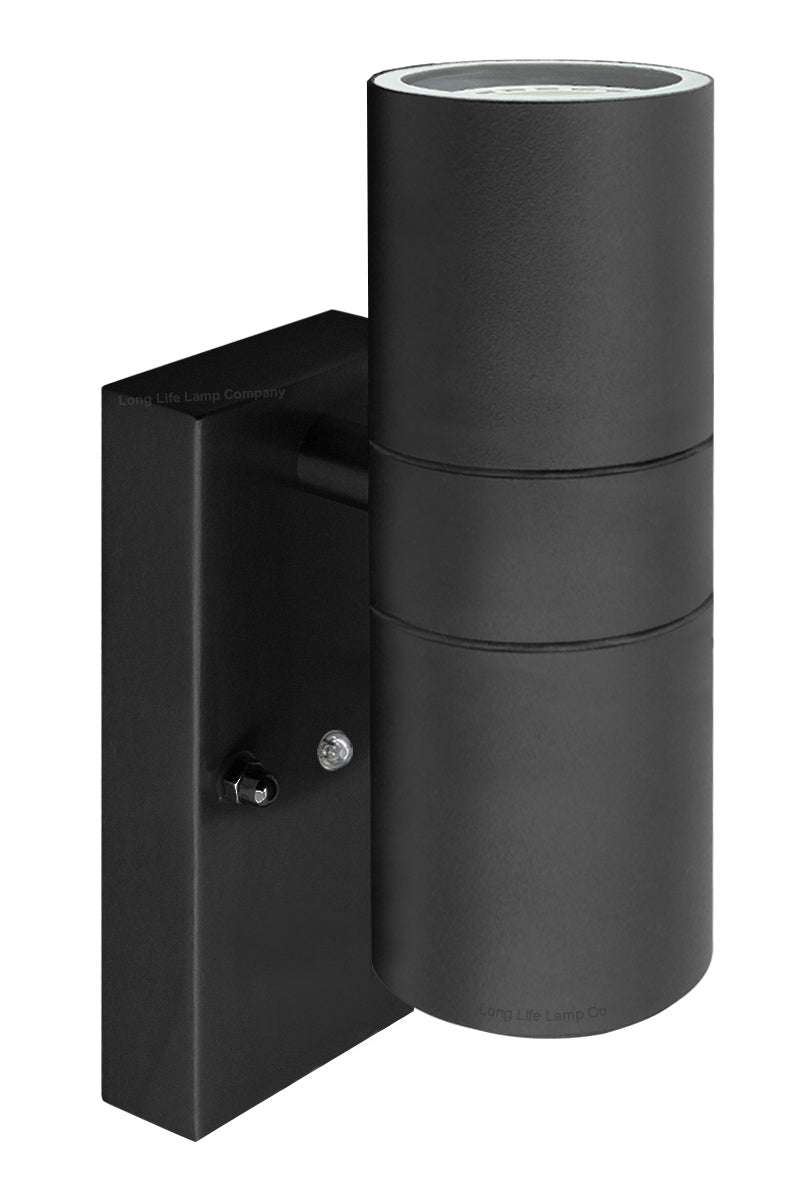 Black Outdoor Up Down Wall Light Dusk Till Dawn Sensor Stainless Steel IP65 - Energy Light Bulbs - Free delivery on all orders