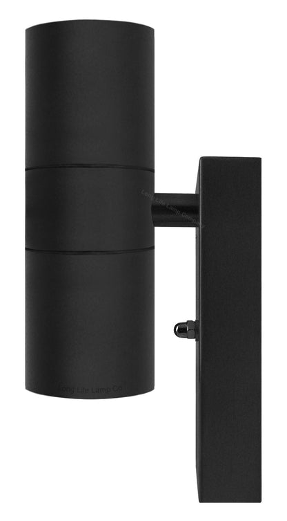 Black Outdoor Up Down Wall Light Dusk Till Dawn Sensor Stainless Steel IP65 - Energy Light Bulbs - Free delivery on all orders