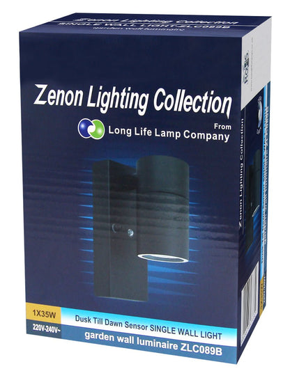 Black Outdoor Wall Light Dusk Till Dawn Sensor Stainless Steel IP65 - Energy Light Bulbs - Free delivery on all orders