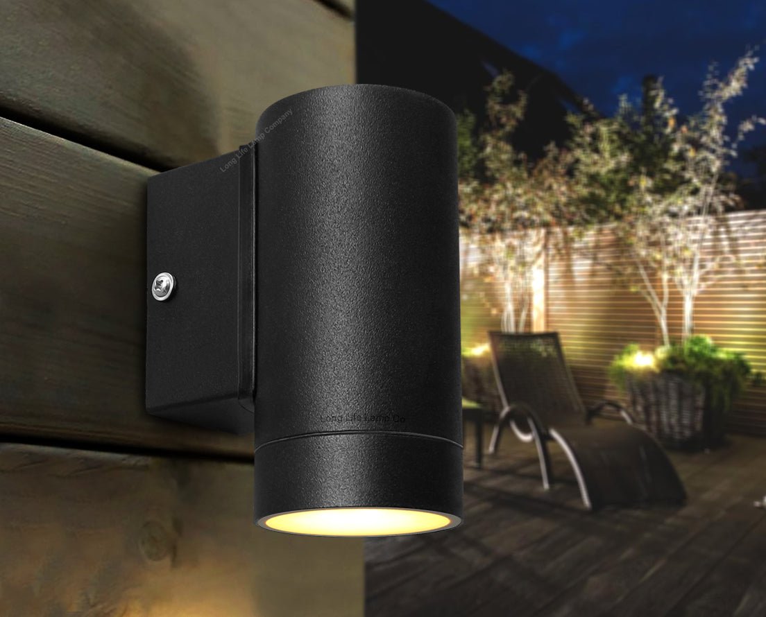 Black Stainless Steel Single Outdoor Wall Light IP65 - Energy Light Bulbs - Free delivery on all orders