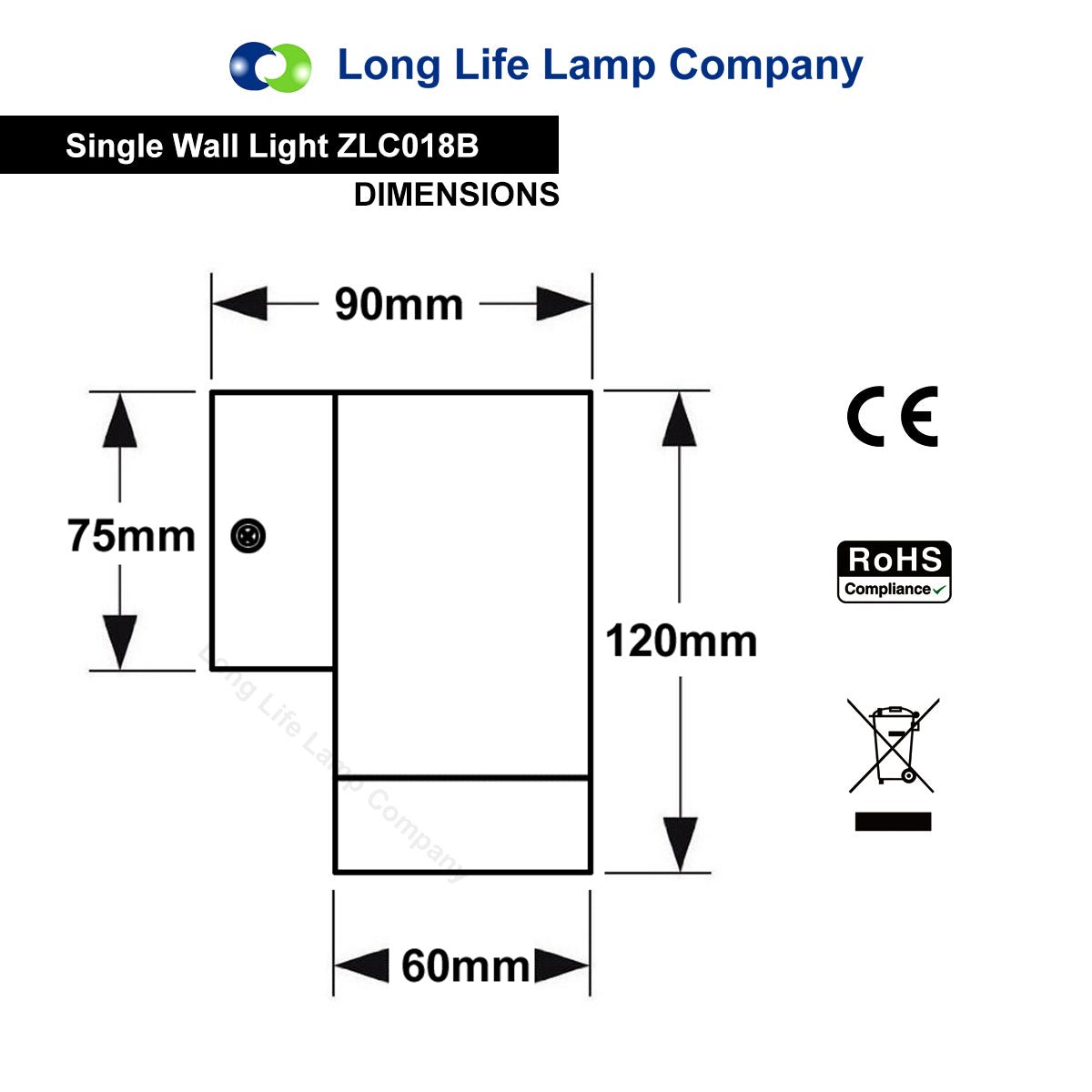 Black Stainless Steel Single Outdoor Wall Light IP65 - Energy Light Bulbs - Free delivery on all orders