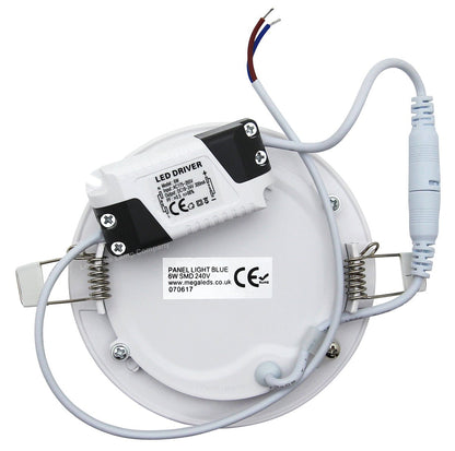 BLUE 6w LED Round Ceiling Panel Recessed Spotlight - Free delivery on all orders