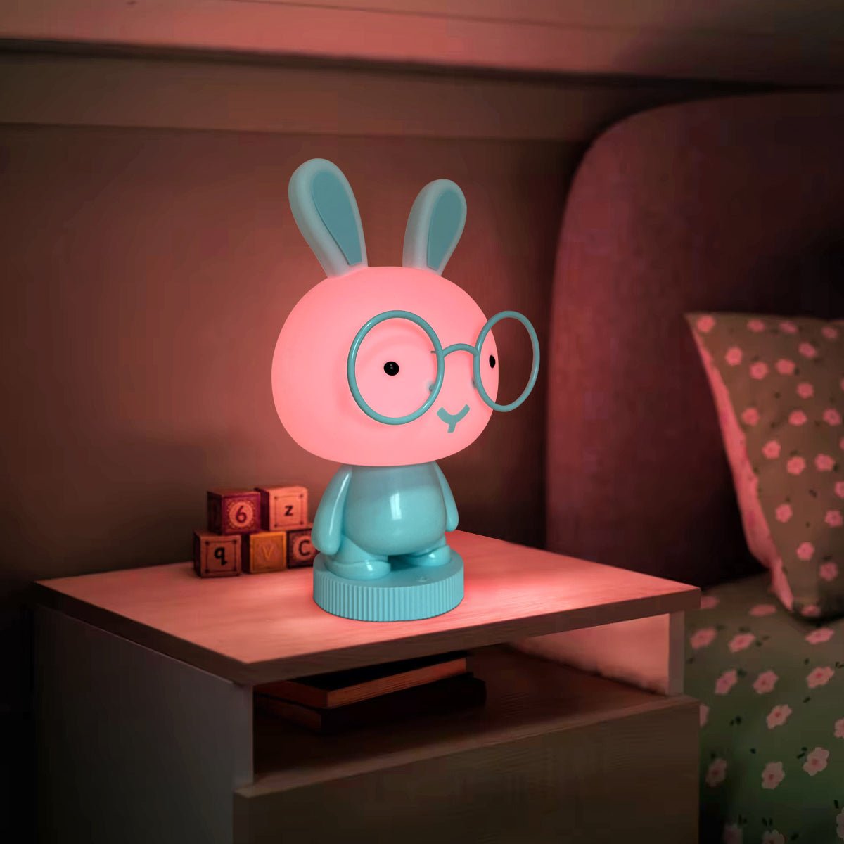 Blue Bunny LED Children's Table Lamp RGB Colour Changing USB Rechargeable Bedside Light - Energy Light Bulbs - Free delivery on all orders