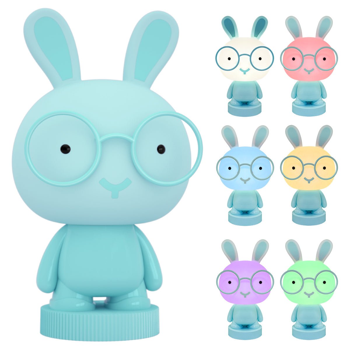 Blue Bunny LED Children's Table Lamp RGB Colour Changing USB Rechargeable Bedside Light - Energy Light Bulbs - Free delivery on all orders