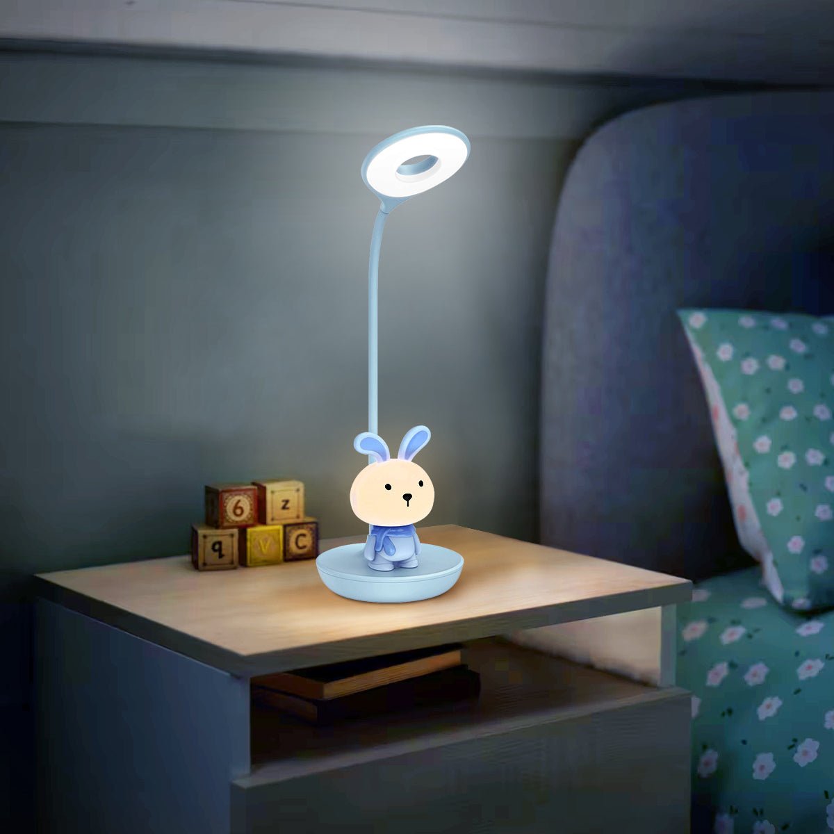 Blue Bunny LED Reading Light Touch Control Table Lamp USB Rechargeable - Energy Light Bulbs - Free delivery on all orders