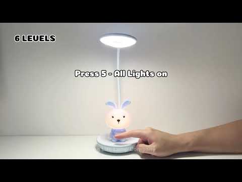 Blue Bunny LED Reading Light Touch Control Table Lamp USB Rechargeable - Energy Light Bulbs - Free delivery on all orders