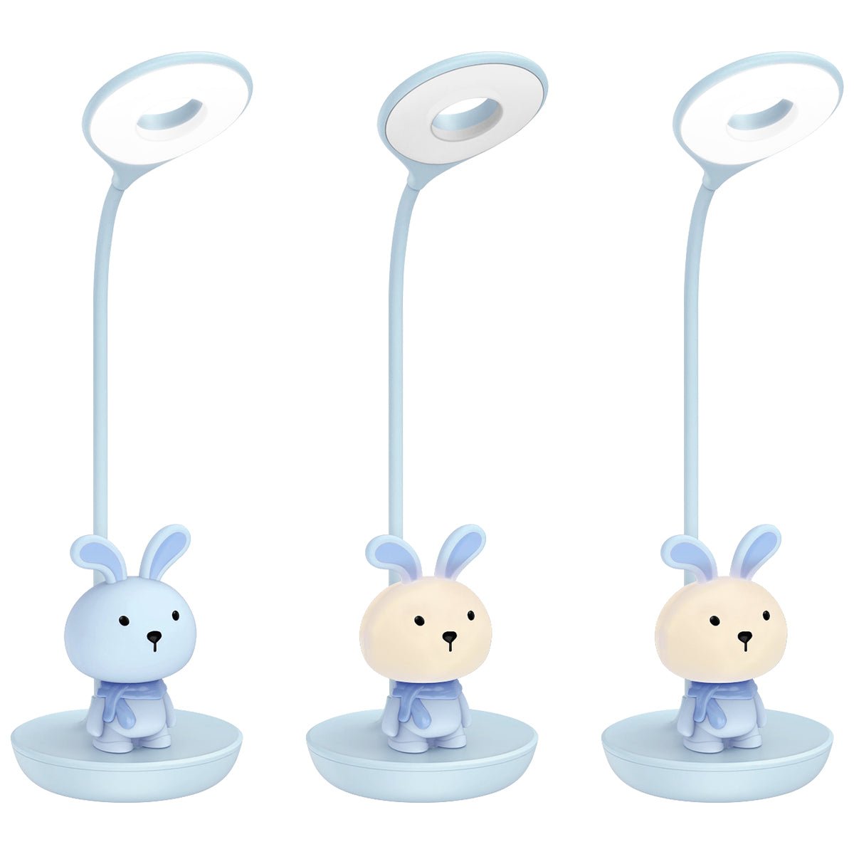 Blue Bunny LED Reading Light Touch Control Table Lamp USB Rechargeable - Energy Light Bulbs - Free delivery on all orders